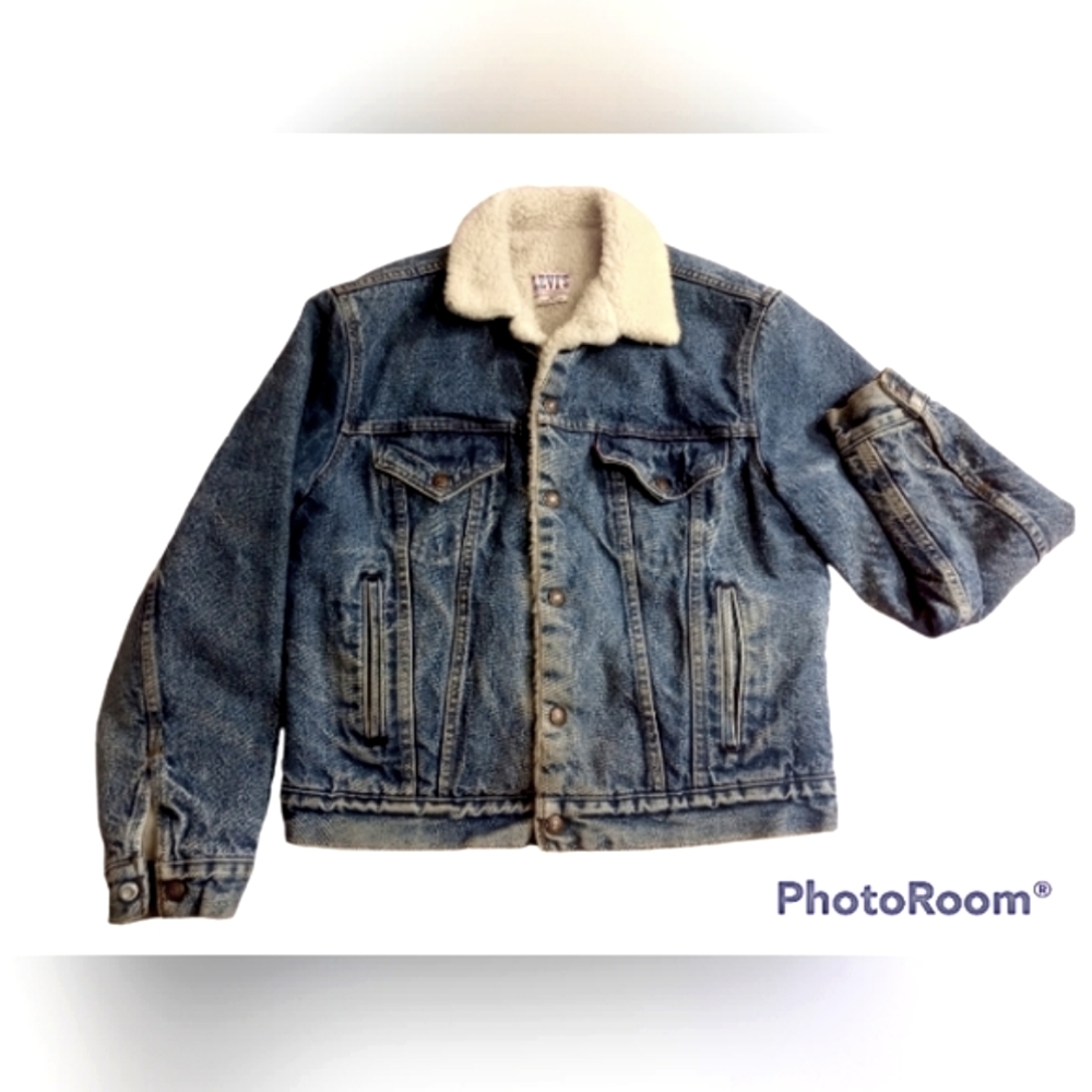 💥Rare 1980's Levi's Denim Sherpa Jacket. - Picture 1 of 7